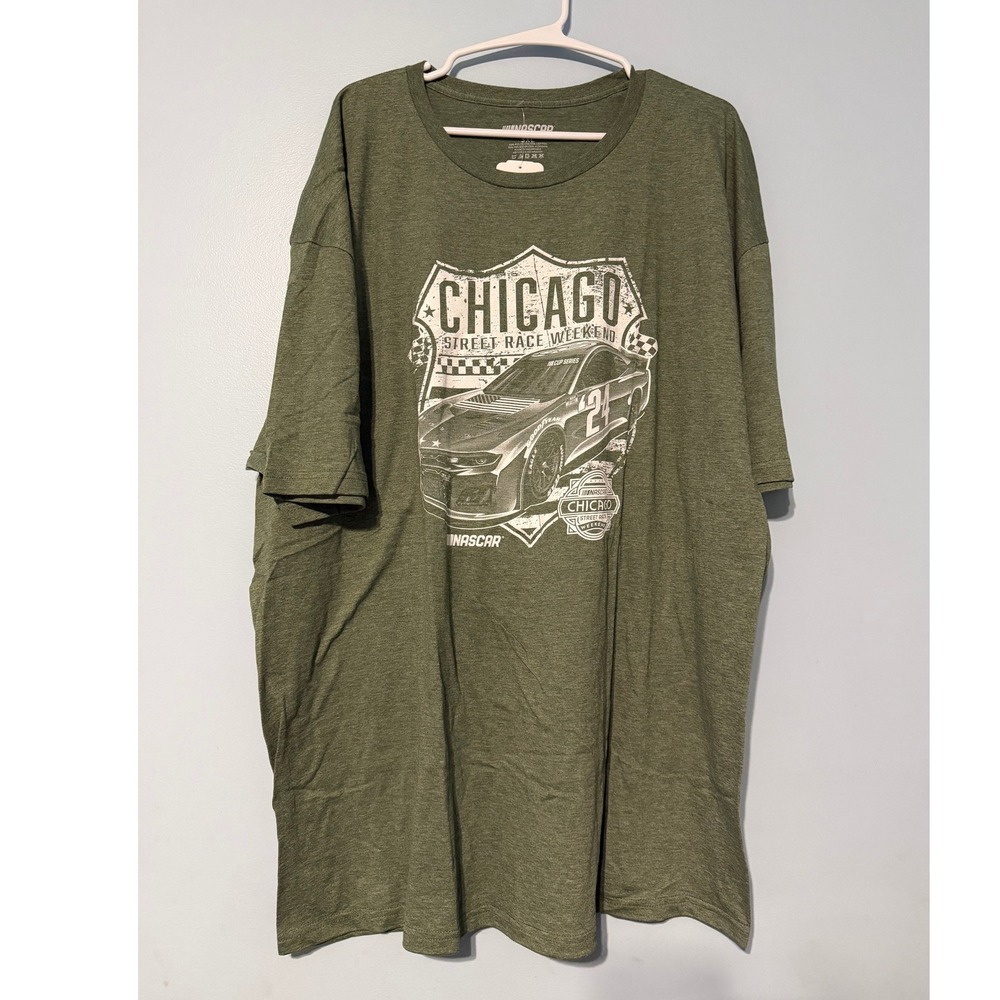 NASCAR Men's 3XL Chicago Street Race Weekend T-Shirt Green Graphic Tee 0958